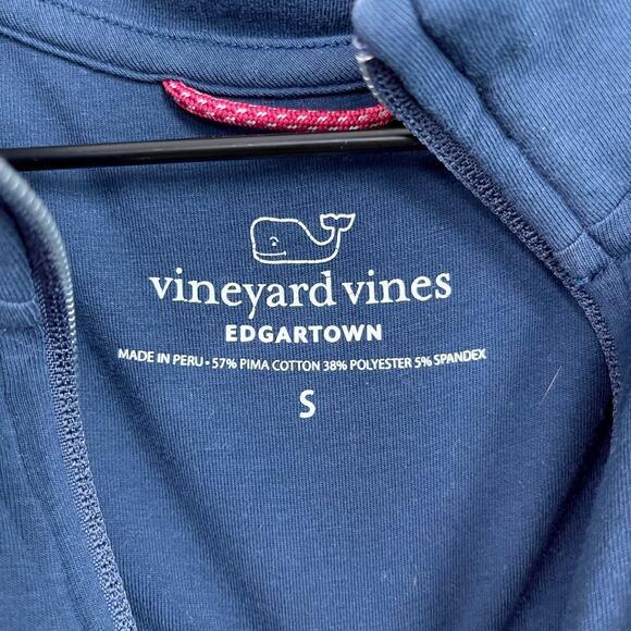 Vineyard Vines Edgartown Mock Neck 1/4 Zip Shep Shirt Blue Pima Mens Small - Picture 6 of 6